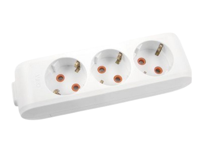 Bloc 3 prize cu impamintare Multi- Let Viko by Panasonic. Alb